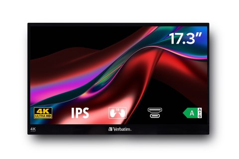 Verbatim Verbatim 32239 monitor komputerowy 43,9 cm (17.3") 3840 x 2160 px 4K Ultra HD LCD Ekran dotykowy Czarny