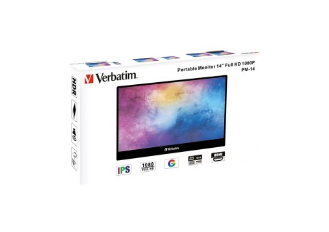 Verbatim Verbatim 49590 monitor komputerowy 35,6 cm (14") 1920 x 1080 px Full HD LCD Czarny