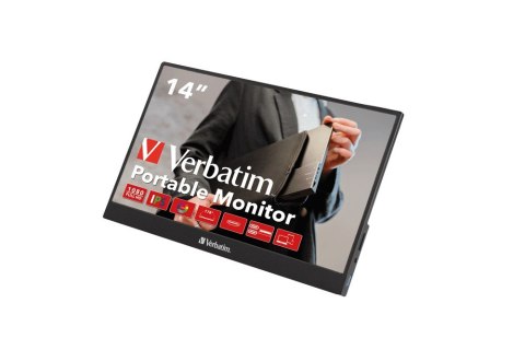 Verbatim Verbatim 49590 monitor komputerowy 35,6 cm (14") 1920 x 1080 px Full HD LCD Czarny