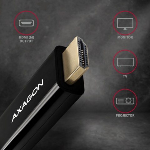 AXAGON RVD-HI14C2 Adapter aktywny DisplayPort -> HDMI 1.4, 4K/30Hz, kabel 1,8m