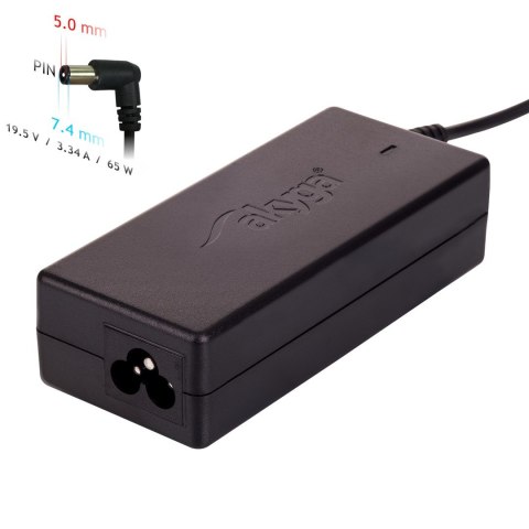 Akyga Zasilacz sieciowy Akyga AK-ND-05 do notebooka DELL (19,5 V; 3,34 A; 65W; 7.4 mm x 5 mm)
