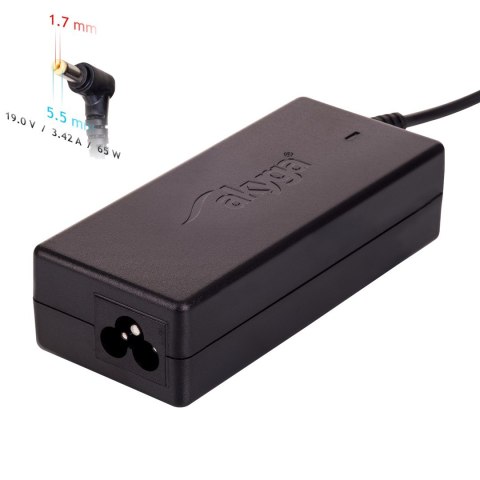 Akyga Zasilacz sieciowy Akyga AK-ND-06 do notebooka Acer (19 V; 3,42 A; 65W; 5.5 mm x 1.7 mm)
