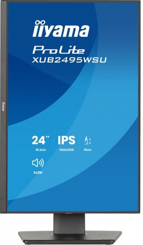 IIYAMA Monitor 24 cale XB2495WSU-B1 IPS,16:10,350cd,4ms,HDMI, 100Hz,1500:1, 4xUSB,2x2W,HAS150 (PIVOT)