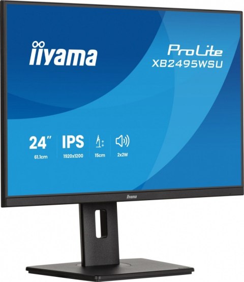 IIYAMA Monitor 24 cale XB2495WSU-B1 IPS,16:10,350cd,4ms,HDMI, 100Hz,1500:1, 4xUSB,2x2W,HAS150 (PIVOT)