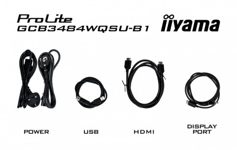 IIYAMA Monitor G-Master 34 cale GCB3484WQSU-B1,VA,UWQHD,180Hz, HDR400, 1500R, 21:9, 0.4ms, 500cd/m2, 2x5W, USB-c, PiP