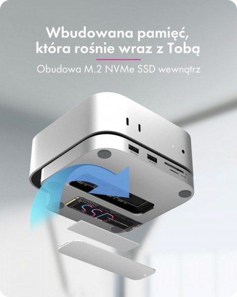 IcyBox Stacja dokująca IB-DK100 Mac Mini M4 7 w 1 z M.2 NVMe Slot