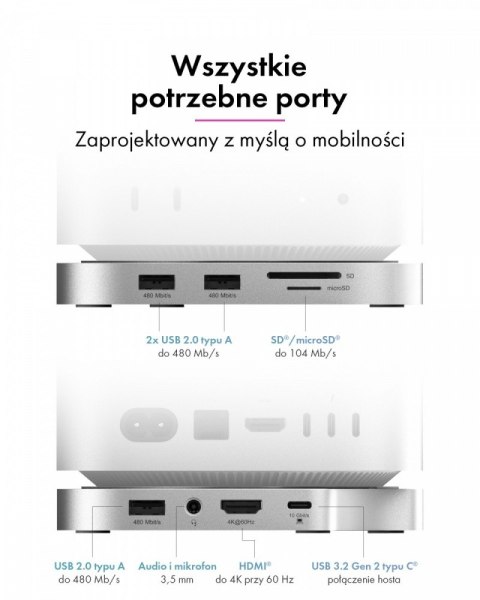IcyBox Stacja dokująca IB-DK100 Mac Mini M4 7 w 1 z M.2 NVMe Slot