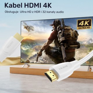 Unitek Kabel HDMI 2.0 4K 60Hz; 1m; biały; C11090AWH03-1M