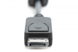 Digitus Kabel adapter Displayport z zatrzaskiem 1080p 60Hz FHD Typ DP/HDMI A M/Ż czarny 0,15m