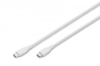 Digitus Kabel połączeniowy silikonowy USB-C - USB-C, USB 2.0 60W, 1m Biały