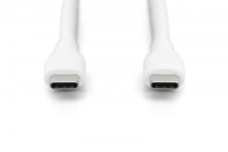 Digitus Kabel połączeniowy silikonowy USB-C - USB-C, USB 2.0 60W, 1m Biały