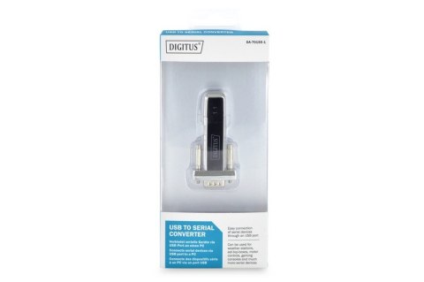 Digitus Konwerter / Adapter USB-A 1.1 męski do RS232 (DB9) męski | Chipset Prolific PL2303GT | Mocowanie na śruby | z dodatkowym kablem 