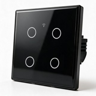 Qoltec Inteligentny dotykowy 4-kanałowy włącznik wyłącznik światła | Wi-Fi | Timer