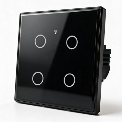 Qoltec Inteligentny dotykowy 4-kanałowy włącznik wyłącznik światła | Wi-Fi | Timer