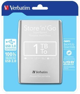 Verbatim Dysk zewnętrzny Store'n'Go 1TB 2.5'' USB 3.0 Srebrny 53071
