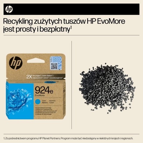 Hewlett-Packard HP Oryginalny błękitny tusz 924e EvoMore