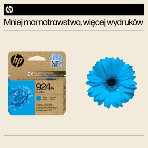 Hewlett-Packard HP Oryginalny błękitny tusz 924e EvoMore