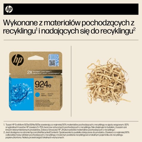 Hewlett-Packard HP Oryginalny błękitny tusz 924e EvoMore