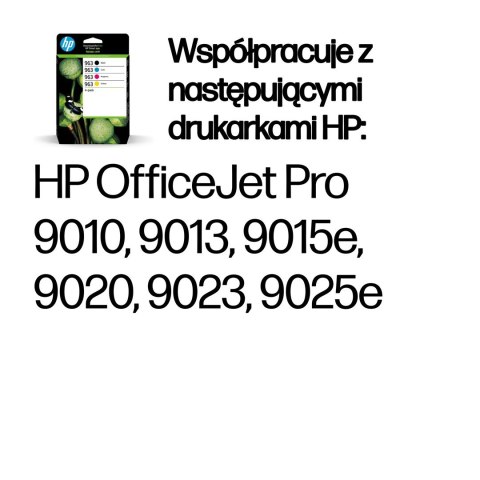 Hewlett-Packard HP Zestaw 4 oryginalnych wkładów atramentowych 963 czarny/błękitny/purpurowy/żółty