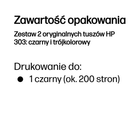 Hewlett-Packard HP Zestaw 2 oryginalnych tuszów 303: czarny i trójkolorowy