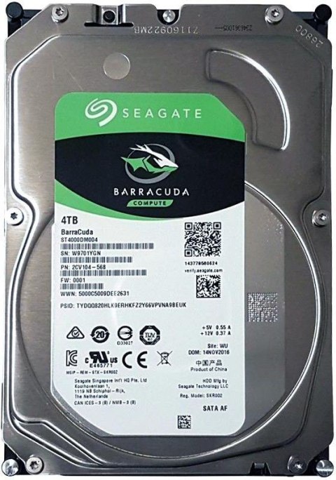 Seagate Dysk twardy Barracuda 4TB 3.5 cala 256MB ST4000DM004