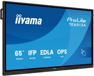 IIYAMA Monitor interaktywny 65 cali TE6513A-B2AG INFRARED,40pkt,IPS,4K,7H,500cd/m2, WiFi,USB, ANDROID 14, Google EDLA,2x20W, UCHWY