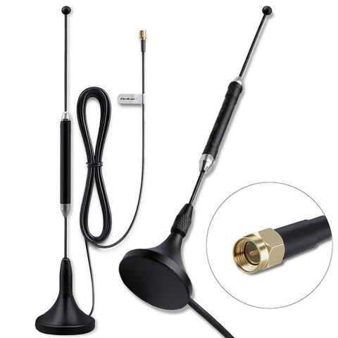 Qoltec Antena 4G LTE z podstawą magnetyczną | 5dBi | dookólna | wewnętrzna | 600-2700 MHz | SMA | 3m