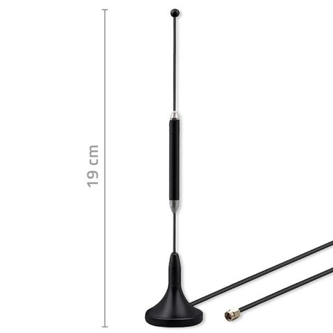 Qoltec Antena 4G LTE z podstawą magnetyczną | 5dBi | dookólna | wewnętrzna | 600-2700 MHz | SMA | 3m
