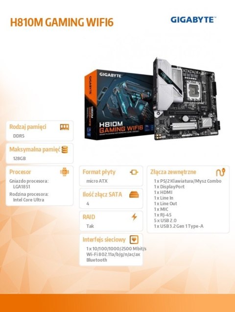 Gigabyte Płyta główna H810M GAMING WIFI6