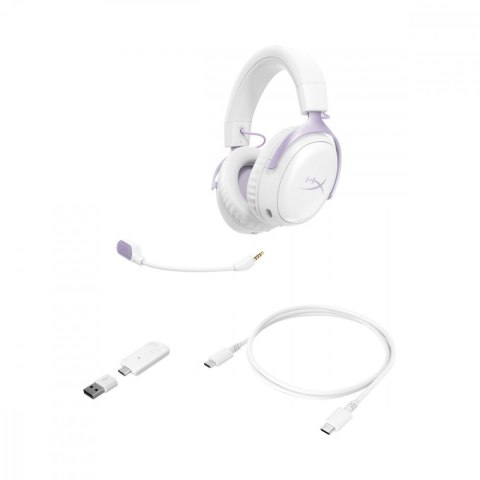 HyperX Zestaw słuchawkowy gamingowy Cloud III S bezprzewodowy lawendowy - D95DFAA