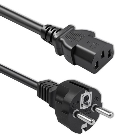 Qoltec Kabel zasilający SCHUKO CEE 7/7 (E/F) | IEC C13 | 3x0.75mm2 | Czysta miedź Cu | 1.5m
