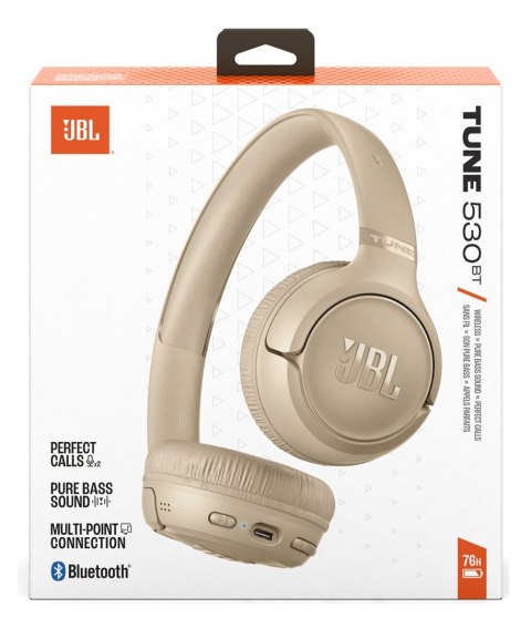 JBL Słuchawki bezprzewodowe nauszne JBL Tune 530BT Beżowe