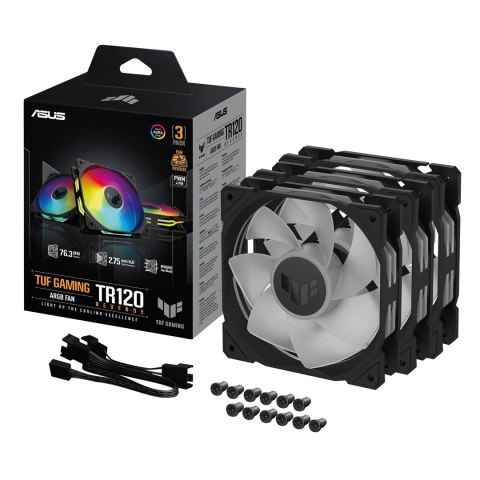 ASUS Wentylator ASUS TUF Gaming TR120 ARGB REVERSE BLACK 3IN1