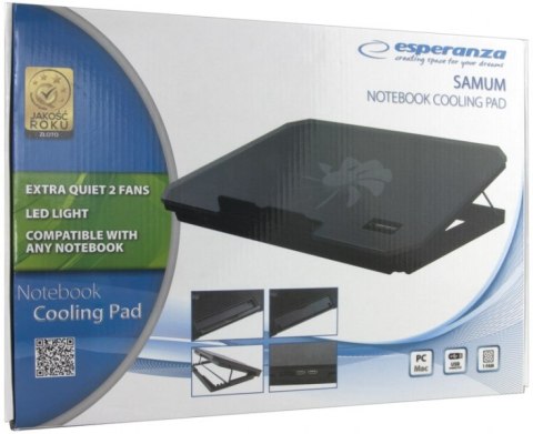 Esperanza Podstawka chłodząca pod notebook Esperanza EA141 (17.x cala; 1 wentylator; HUB)