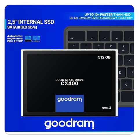 GoodRam DYSK SSD GOODRAM 512GB Gen. 2 SATA III 2,5 CX400