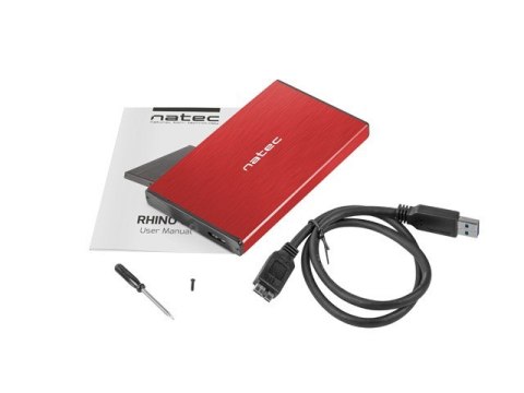 NATEC Obudowa NATEC Rhino Go NKZ-1279 (2.5"; USB 3.0; Aluminium; kolor czerwony)