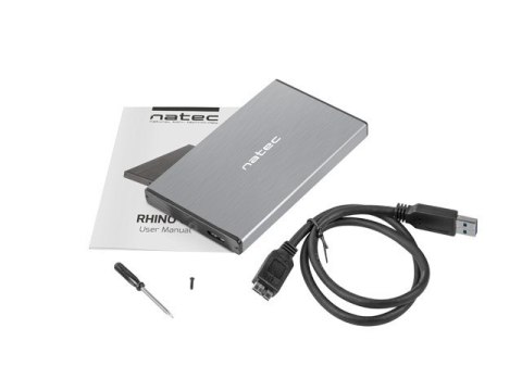 NATEC Obudowa na dysk NATEC Rhino Go NKZ-1281 (2.5"; USB 3.0; Aluminium; kolor szary)