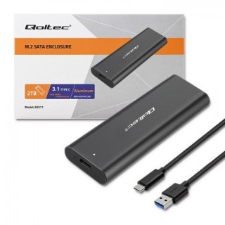 Qoltec QOLTEC OBUDOWA DO DYSKÓW KIESZEŃ M.2 SATA SSD | NGFF | USB TYP C