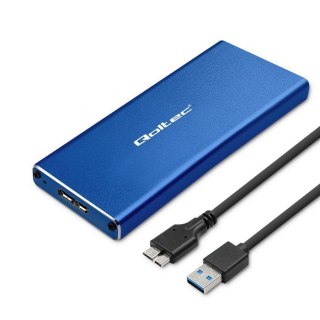 Qoltec QOLTEC OBUDOWA NA DYSK M.2 SSD | SATA | NGFF | USB 3.0 | SUPER SPEED 5GB/S | 2TB | NIEBIESKI