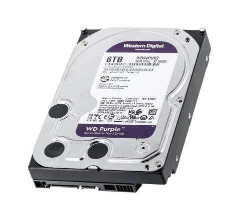 WD Dysk HDD WD Purple WD64PURZ (6 TB ; 3.5"; 256 MB; 5400 obr/min)
