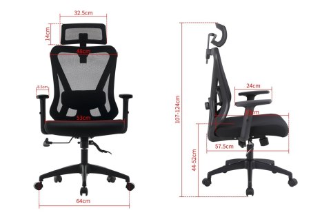 Activejet Activejet Ergonomiczny fotel biurowy T5 czarny