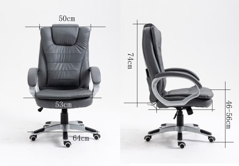 Activejet Activejet Fotel biurowy z masażem, podgrzewany YK7304 szary