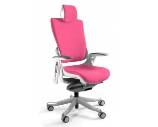UNIQUE Fotel biurowy Wau 2 BL401 tkanina magenta/biały