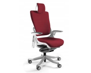 UNIQUE Fotel biurowy Wau 2 BL402 tkanina deepred/biały