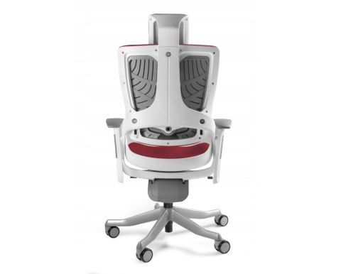 UNIQUE Fotel biurowy Wau 2 BL402 tkanina deepred/biały