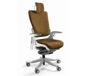 UNIQUE Fotel biurowy Wau 2 BL408 tkanina khaki/biały