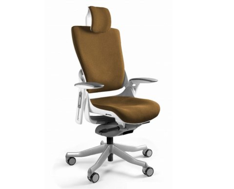 UNIQUE Fotel biurowy Wau 2 BL408 tkanina khaki/biały