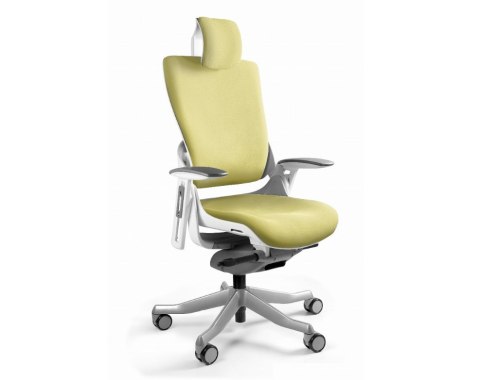 UNIQUE Fotel biurowy Wau 2 BL410 tkanina mustard/biały