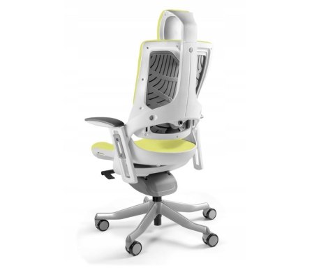 UNIQUE Fotel biurowy Wau 2 BL410 tkanina mustard/biały