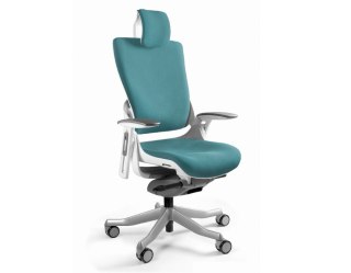 UNIQUE Fotel biurowy Wau 2 BL413 tkanina tealblue/biały